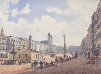 Der Hauptplatz in Linz von Rudolf von Alt